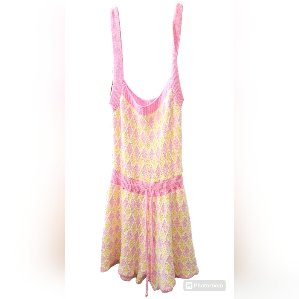 NWT!! Free People intimately romper pink/ yellow sz M